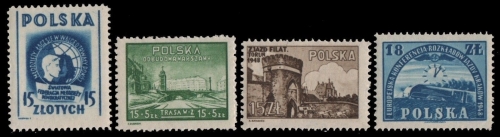 Polen 1948 - Mi-Nr. 501, 502, 503 & 504 ** - MNH - 4 Ausgaben
