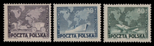 Polen 1949 - Mi-Nr. 533-535 ** - MNH - UPU