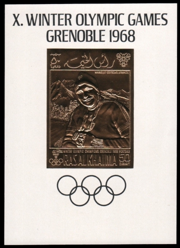 Ras al Khaima 1968 - Mi-Nr. Block A 45 ** - MNH - Gold - Olympia Grenoble