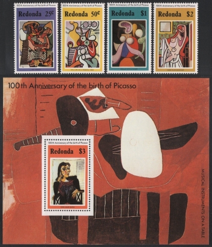 Redonda 1981 - Mi-Nr. 76-79 & Block 12 ** - MNH - Pablo Picasso