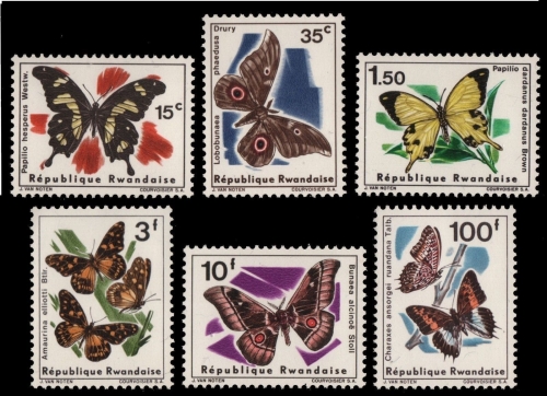 Ruanda 1966 - Mi-Nr. 147-152 ** - MNH - Schmetterlinge / Butterflies