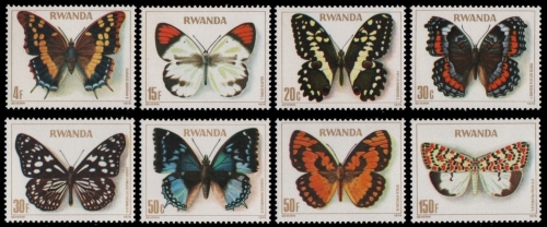 Ruanda 1979 - Mi-Nr. 974-981 A ** - MNH - Schmetterlinge / Butterfly
