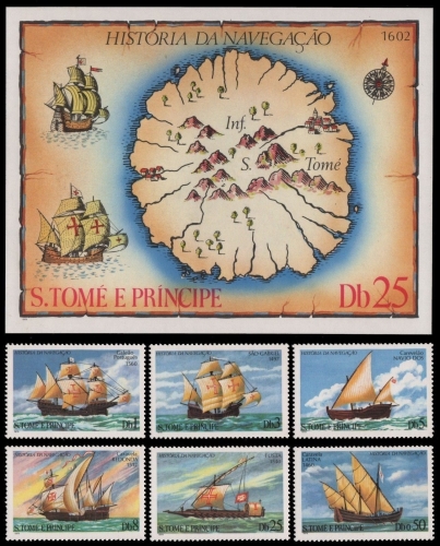 São Tomé & Príncipe 1979 - Mi-Nr. 598-603 & Block 38 ** - MNH - Schiffe / Ships