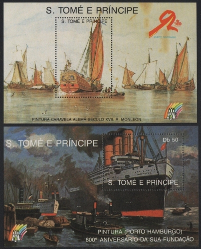 São Tomé & Príncipe 1989 - Mi-Nr. Block 201-202 ** - MNH - Schiffe / Ships