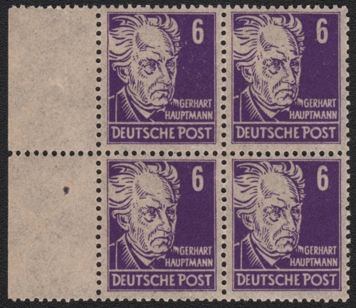 SBZ 1948 - Mi-Nr. 213 cx ** - MNH - Viererblock vom Seitenrand - BPP geprüft