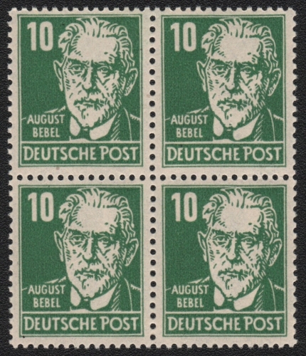 SBZ 1948 - Mi-Nr. 215 c ** - MNH - Viererblock - BPP geprüft