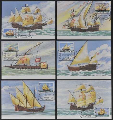 São Tomé & Príncipe 1979 - Mi-Nr. 598-603 - 6 Maxikarten - Schiffe / Ships