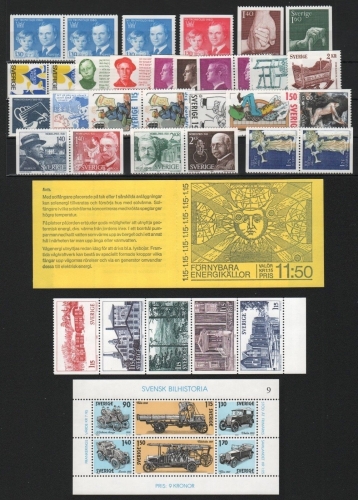 Schweden 1980 ** - MNH - in den Hauptnummern kompletter Jahrgang