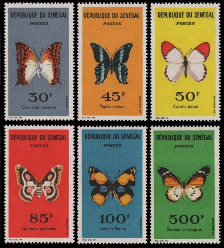Senegal 1963 - Mi-Nr. 267-272 ** - MNH - Schmetterling / Butterfly