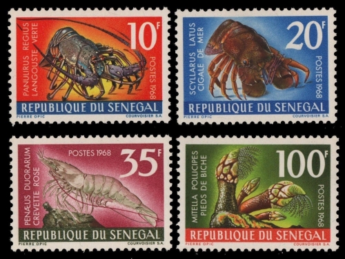 Senegal 1968 - Mi-Nr. 374-377 ** - MNH - Meeresleben / Marine life