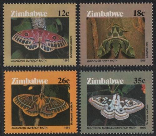 Simbabwe 1986 - Mi-Nr. 344-347 ** - MNH - Schmetterlinge / Butterflies