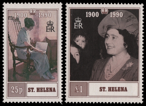 St. Helena 1990 - Mi-Nr. 534-535 ** - MNH - Königinmutter / Queen Mum