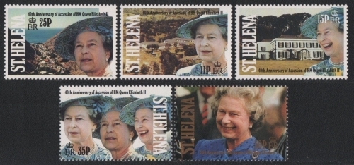 St. Helena 1992 - Mi-Nr. 571-575 ** - MNH - 40. Jahrestag der Thronbesteigung