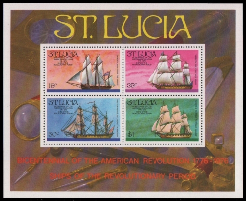 St. Lucia 1976 - Mi-Nr. Mi.Nr. Block 8 ** - MNH - Schiffe / Ships