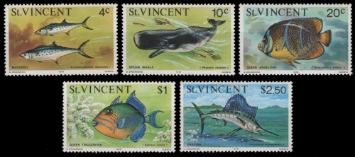 St. Vincent 1976 - Mi-Nr. 386-399 II ** - MNH - Fische / Fish