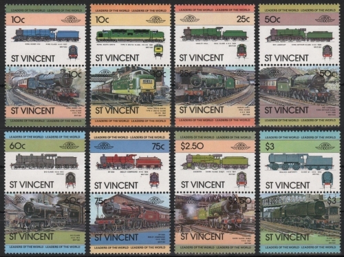 St. Vincent 1983 - Mi-Nr. 680-695 ** - MNH - Lokomotiven / Locomotives