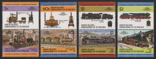 St. Vincent - Union Island 1984 - Mi-Nr. 13-20 ** - MNH - Lokomotiven