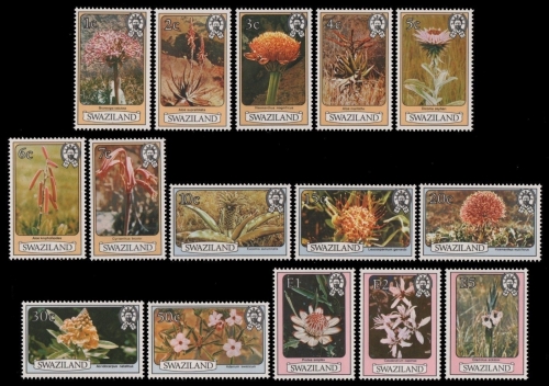 Swaziland 1980 - Mi-Nr. 339-353 I ** - MNH - Blumen / Flowers