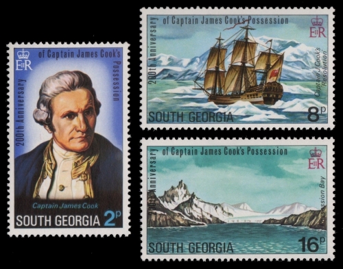 Süd-Georgien 1975 - Mi-Nr. 49-51 ** - MNH - Schiffe / Ships - Capt. Cook
