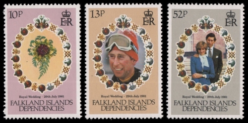 Süd-Georgien 1981 - Mi-Nr. 99-101 ** - MNH - Hochzeit Charles & Diana