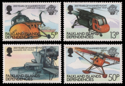 Süd-Georgien 1983 - Mi-Nr. 117-120 ** - MNH - Flugzeuge / Airplanes