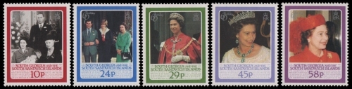 Süd-Georgien 1986 - Mi-Nr. 142-146 ** - MNH - 60. Geburtstag Queen