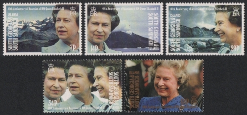 Süd-Georgien 1992 - Mi-Nr. 198-202 ** - MNH - Thronbesteigung