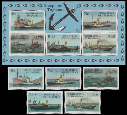Südafrika 1994 - Mi-Nr. 930-934 & Block 34 ** - MNH - Schiffe / Ships