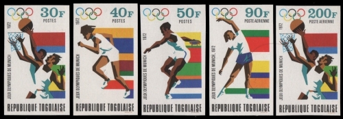 Togo 1972 - Mi-Nr. 930-934 B ** - MNH - Olympia München