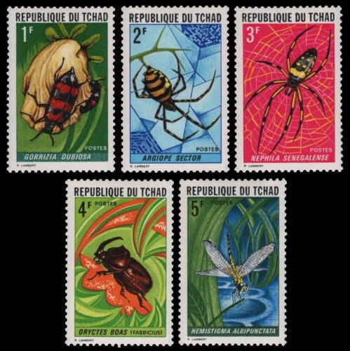 Tschad 1972 - Mi-Nr. 510-514 ** - MNH - Spinnen / Spiders - Insekten / Insects