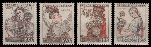 Tschechoslowakei 1957 - Mi-Nr. 1051-1054 ** - MNH - Trachten