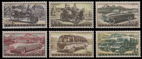 Tschechoslowakei 1958 - Mi-Nr. 1109-1114 ** - MNH - Autos / Cars