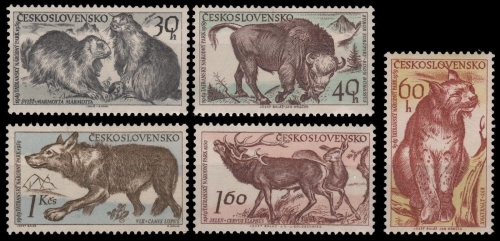 Tschechoslowakei 1959 - Mi-Nr. 1153-1157 ** - MNH - Wildtiere / Wild animals