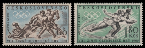 Tschechoslowakei 1960 - Mi-Nr. 1183-1184 ** - MNH - Olympia Squaw Valley