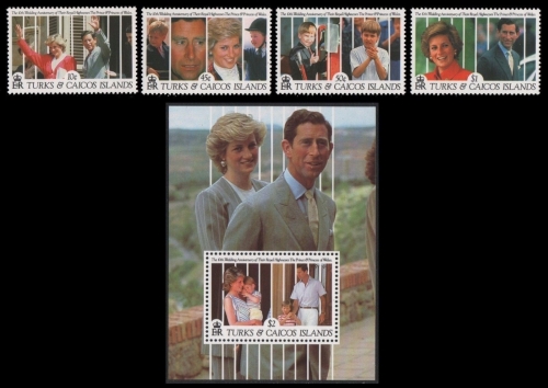 Turks- & Caicos 1991 - Mi-Nr. 1004-1007 & Block 104 ** - MNH - Diana