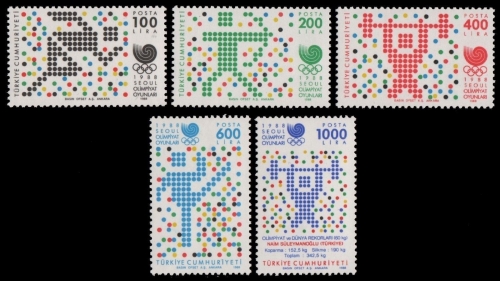 Türkei 1988 - Mi-Nr. 2824-2827 & 2828 ** - MNH - Olympia Seoul