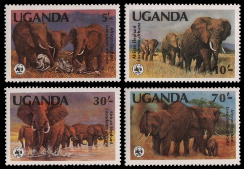 Uganda 1983 - Mi-Nr. 361-364 A ** - MNH - Elefanten / Elephants