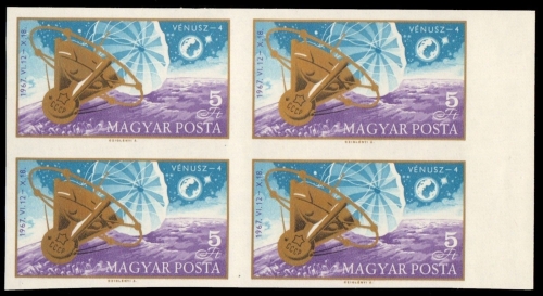 Ungarn 1967 - Mi-Nr. 2368 B ** - MNH - 4er-Block - Raumfahrt / Space