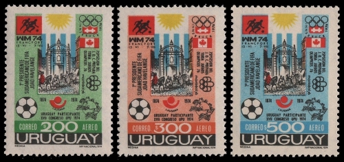 Uruguay 1974 - Mi-Nr. 1313-1315 ** - MNH - Fussball / Soccer