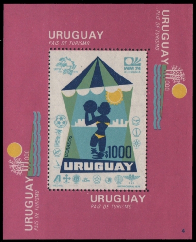Uruguay 1974 - Mi-Nr. Block 20 (Nr.4) ** - MNH - Fußball / Soccer