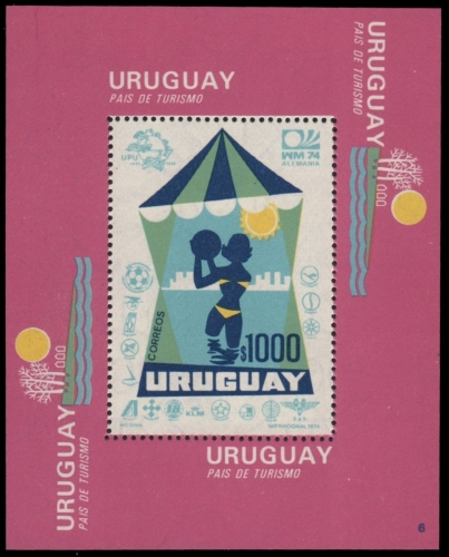 Uruguay 1974 - Mi-Nr. Block 20 (Nr.6) ** - MNH - Fußball / Soccer