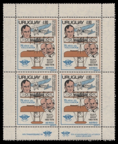 Uruguay 1979 - Mi-Nr. 1539 ** - MNH - Kleinbogen - Flugzeuge / Airplanes