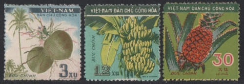 Vietnam 1959 - Mi-Nr. 110-112 (*) - ohne Gummi verausgabt - Früchte / Fruits