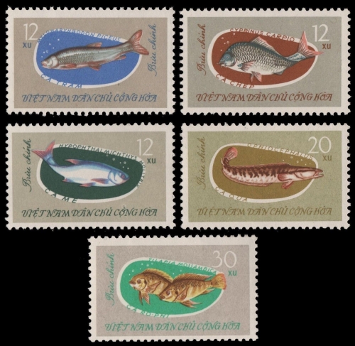 Vietnam 1963 - Mi-Nr. 270-274 (*) - ohne Gummi verausgabt - Fische / Fish