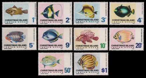 Weihnachtsinsel 1968 - Mi-Nr. 22-31 ** - MNH - Fische / Fish