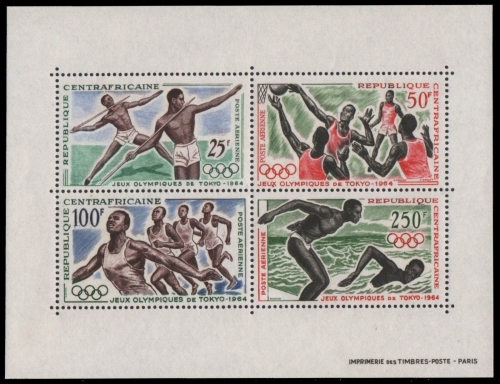 Zentralafrikanische Rep. 1964 - Mi-Nr. Block 2 ** - MNH - Olympia Tokio