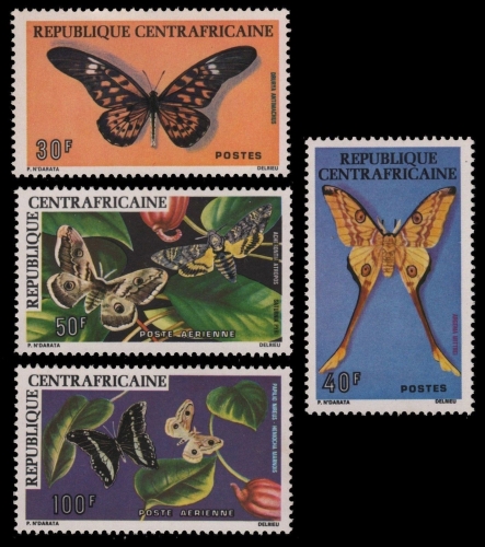 Zentralafrikanische Rep. 1976 - Mi-Nr. 413-416 ** - MNH - Schmetterlinge