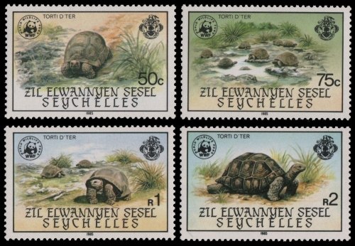 Äußere Seychellen 1985 - Mi-Nr. 104-107 ** - MNH - Schildkröte / Tortoise
