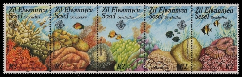 Äußere Seychellen 1986 - Mi-Nr. 119-123 ** - MNH - Meeresleben / Marine life