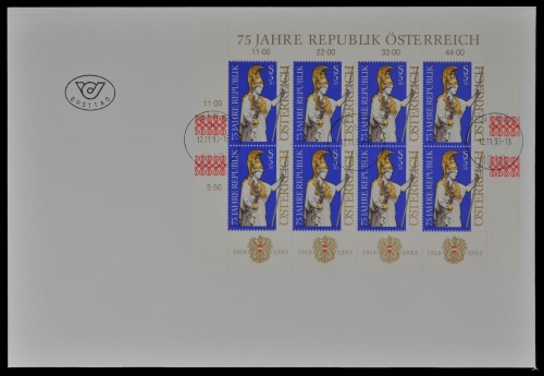 Österreich 1993 - Mi-Nr. 2113 - KLB - 75 Jahre Republik - FDC
